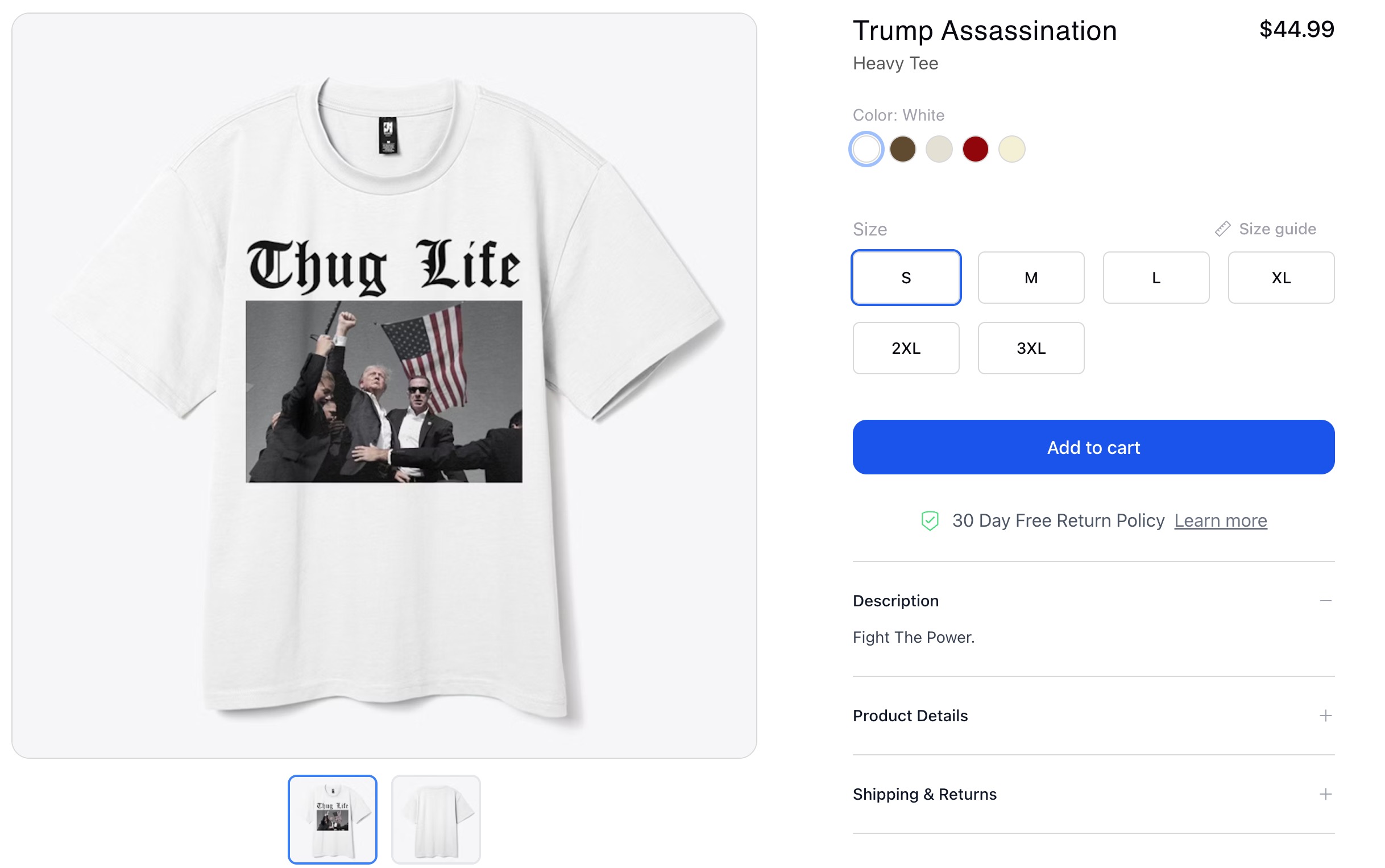 Trump Assassination Heavy Tee For Sale NOW